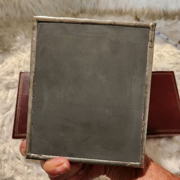 Vintage Stained Glass Jewelry Box With Mirrored Inlay Boho Cottage MCM - Picture 11 of 11